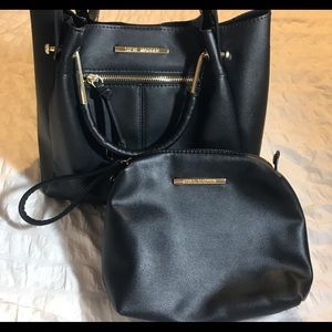 Steve Madden label black purse and wallet set bag